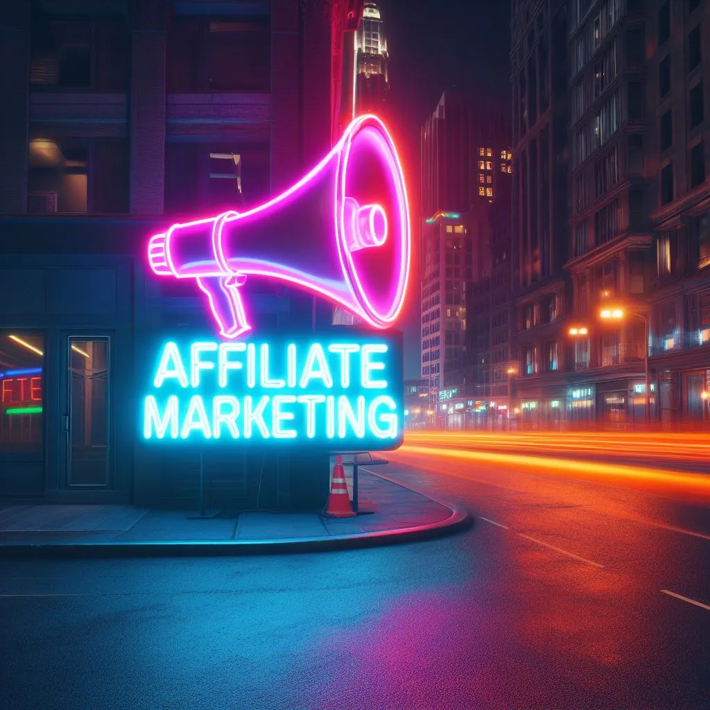 A Neon sign that says Affiliate Marketing