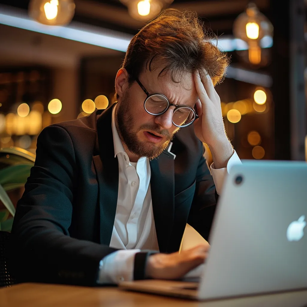 Man getting psychological stress from SEO